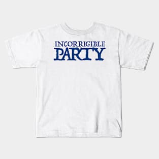 Incorrigible Party text logo Kids T-Shirt